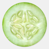 Sticker Rond Macro de concombre (Devant)