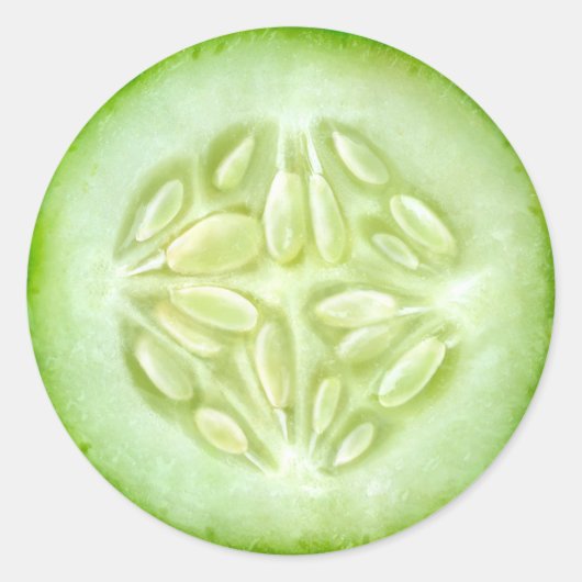 Sticker Rond Macro de concombre (Devant)