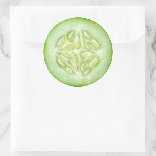 Sticker Rond Macro de concombre (Sac)