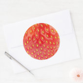 Sticker Rond Macro fraise (Enveloppe)