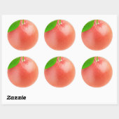 Sticker Rond Macro pamplemousse rose (Feuille)
