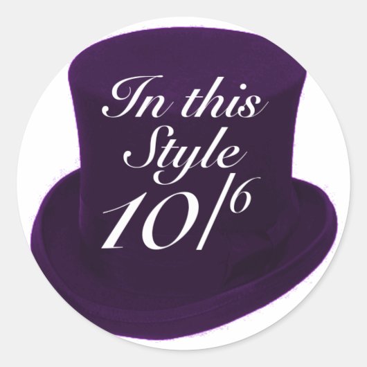 Sticker Rond Mad Hatter - Violet (Devant)