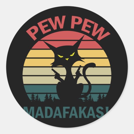 Sticker Rond madafakas de pew pew (Devant)