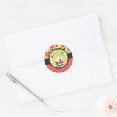 Sticker Rond Madame Bug et Merci de petit gâteau (Enveloppe)