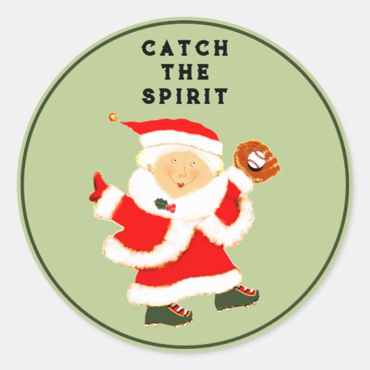 Sticker Rond Madame Claus à Noël (Devant)