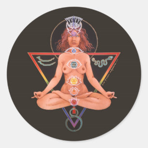 Sticker Rond Madame de Kundalini