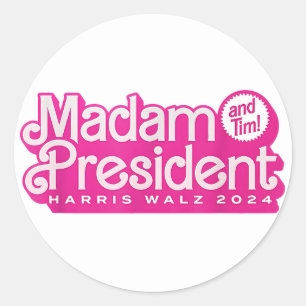 Sticker Rond Madame la Présidente Harris Walz