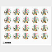 Sticker Rond Maddi et Hungry Pups (Feuille)