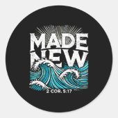 Sticker Rond Made New Baptized Baptism  (Devant)