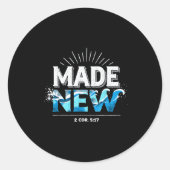 Sticker Rond Made New Baptized Baptism  (Devant)