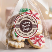 Sticker Rond Made with Love Baking Spirits Bright Christmas