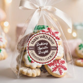 Sticker Rond Made with Love Baking Spirits Bright Christmas