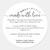 Sticker Rond Made with Love Minimalist Ingredient Bakery (Devant)