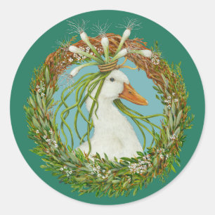 Sticker Rond Madeline en couronne de printemps avec arrière - p