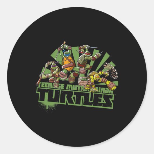 Sticker Rond Mademark X - - Original Tmnt New Series Team (Devant)