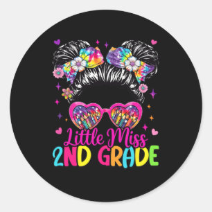 Sticker Rond Mademoiselle 2e année chignon désordonné premier j