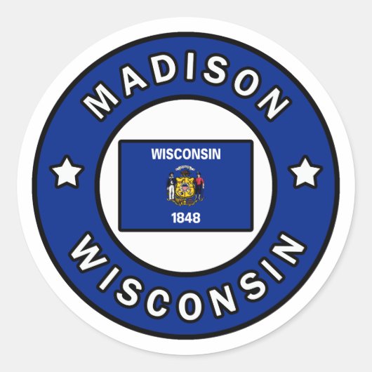 Sticker Rond Madison Wisconsin (Devant)