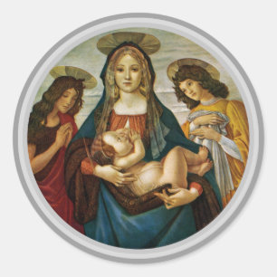 Sticker Rond Madone à l'Enfant de Botticelli