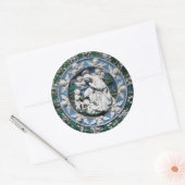 Sticker Rond Madonna Adoring Child par Della Robbia (Enveloppe)
