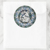 Sticker Rond Madonna Adoring Child par Della Robbia (Sac)