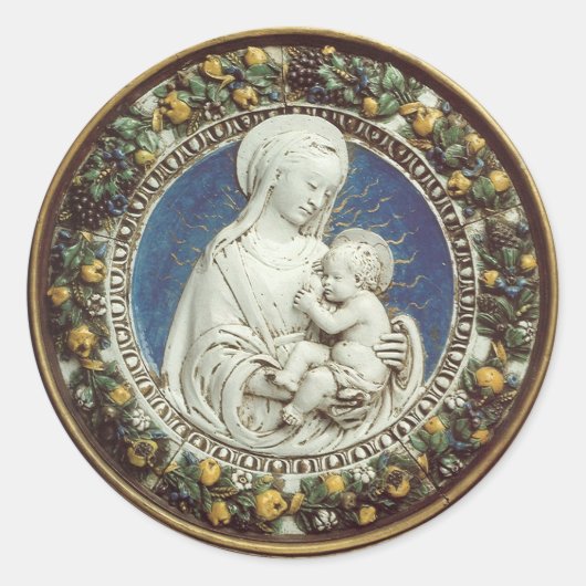 Sticker Rond MADONNA AVEC ENFANT, ronde (Devant)