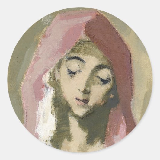 Sticker Rond Madonna de la Charité, Helene Schjerfbeck (Devant)
