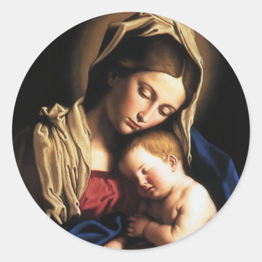 STICKER ROND MADONNA ET ENFANT (Devant)