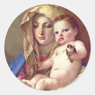 STICKER ROND MADONNA ET ENFANT
