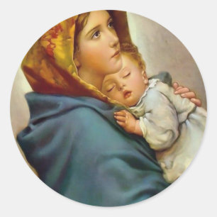 Sticker Rond Madonna et l'enfant Roberto Ferruzzi