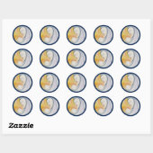 Sticker Rond Madonna et papeterie religieuse élégante (Feuille)
