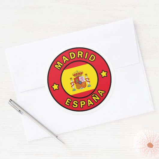 Sticker Rond Madrid Espagne (Enveloppe)