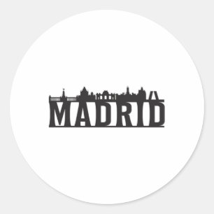 Sticker Rond Madrid Espagne City Skyline Cityscape Voyage Idée