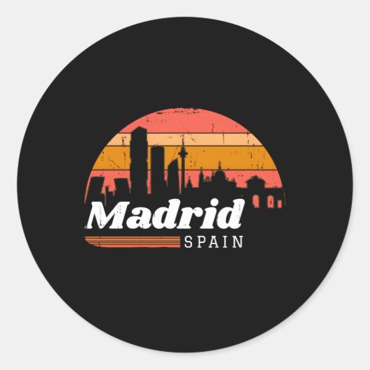 Sticker Rond Madrid Espagne Espagne Espagne Vacances (Devant)