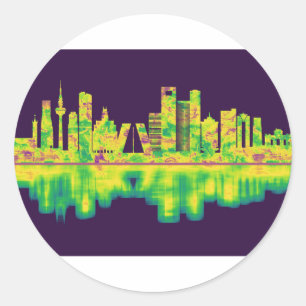 Sticker Rond Madrid Espagne Skyline