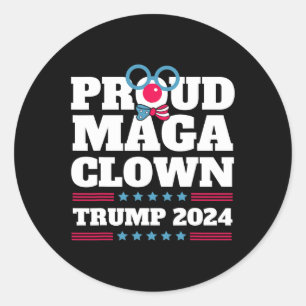 Sticker Rond Maga Clown Trump 2024 États-Unis New York Bronx Tr