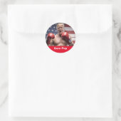 Sticker Rond Maga Corn Pop Trump (Sac)
