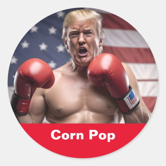Sticker Rond Maga Corn Pop Trump (Devant)
