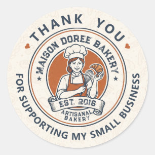 Sticker Rond Magasin de Boulangerie Pâtissier Dessert Sucreries