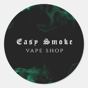 Sticker Rond Magasin de vapotage vert entreprise