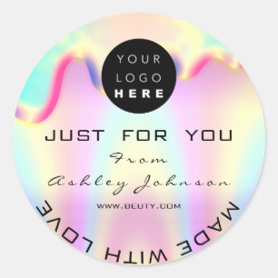 Sticker Rond Magasiner Merci Logo Holographi Fabriqué Avec Vip