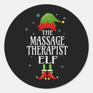 Sticker Rond Mage Thérapiste Elf Xmas Funny Famille Corresponda