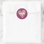 Sticker Rond Magenta Blush Pink Heart Love (Sac)