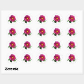 Sticker Rond Magenta Gerbera Daisy (Feuille)