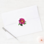 Sticker Rond Magenta Gerbera Daisy (Enveloppe)