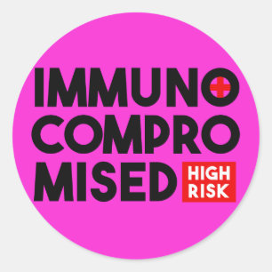 Sticker Rond Magenta Immunocompromis Risque élevé