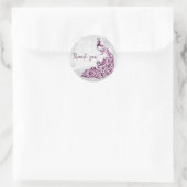Sticker Rond Magenta Peacock Merci (Sac)