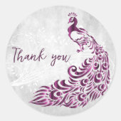 Sticker Rond Magenta Peacock Merci (Devant)