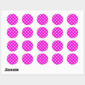 Sticker Rond Magenta pois #FF00DC (Feuille)