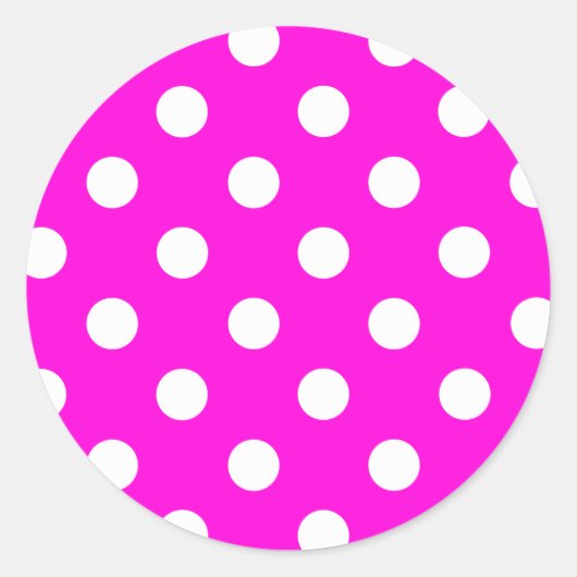Sticker Rond Magenta pois #FF00DC (Devant)