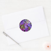 Sticker Rond Magenta Purple bleu jaune Hydrangeas fleurs (Enveloppe)